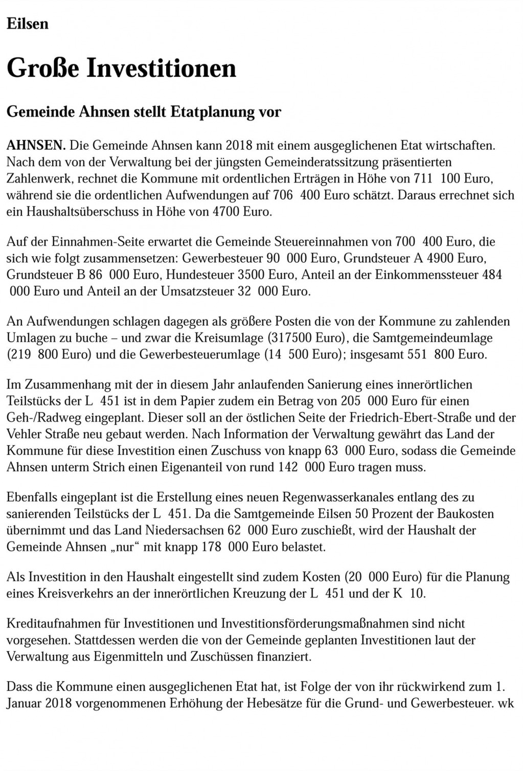 Mit freundlicher Genehmigung: Schaumburger Zeitung, Schaumburg-Lippische Landeszeitung